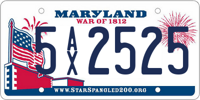 MD license plate 5AX2525