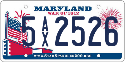 MD license plate 5AX2526