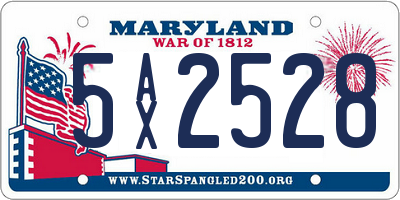 MD license plate 5AX2528