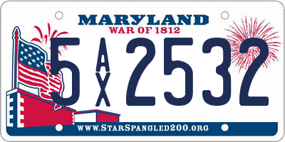 MD license plate 5AX2532