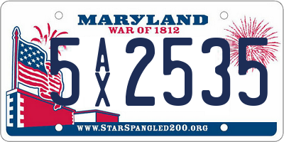 MD license plate 5AX2535