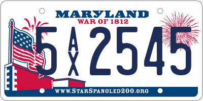 MD license plate 5AX2545