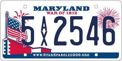MD license plate 5AX2546