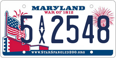 MD license plate 5AX2548
