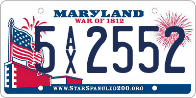 MD license plate 5AX2552
