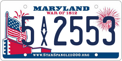 MD license plate 5AX2553