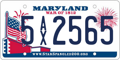 MD license plate 5AX2565