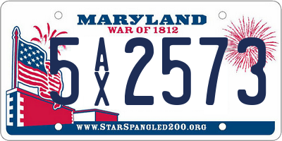 MD license plate 5AX2573
