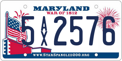 MD license plate 5AX2576