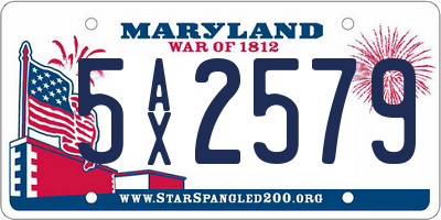 MD license plate 5AX2579