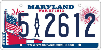 MD license plate 5AX2612