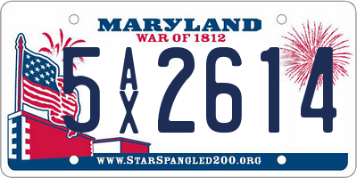 MD license plate 5AX2614