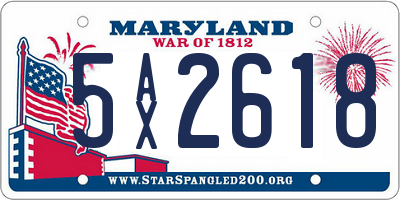 MD license plate 5AX2618