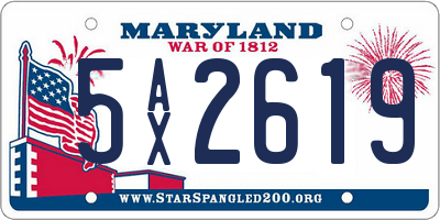 MD license plate 5AX2619