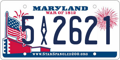MD license plate 5AX2621