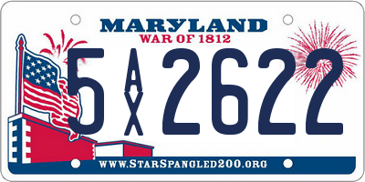 MD license plate 5AX2622