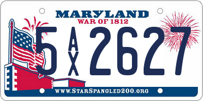 MD license plate 5AX2627