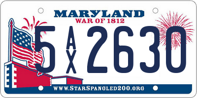 MD license plate 5AX2630