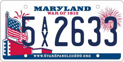 MD license plate 5AX2633