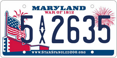 MD license plate 5AX2635