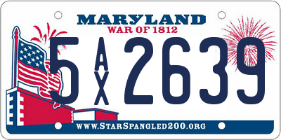 MD license plate 5AX2639