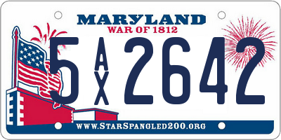 MD license plate 5AX2642