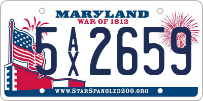 MD license plate 5AX2659