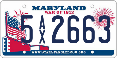 MD license plate 5AX2663