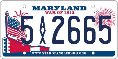 MD license plate 5AX2665