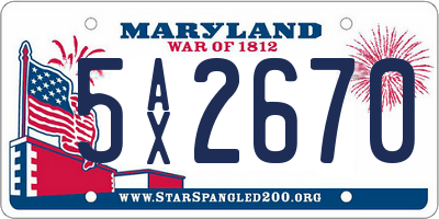 MD license plate 5AX2670