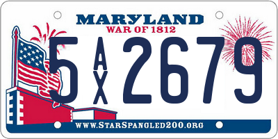 MD license plate 5AX2679