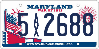 MD license plate 5AX2688
