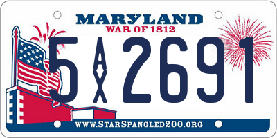 MD license plate 5AX2691