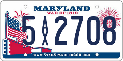 MD license plate 5AX2708