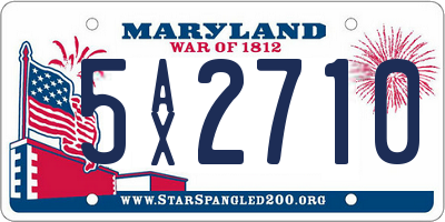 MD license plate 5AX2710
