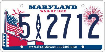 MD license plate 5AX2712