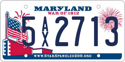 MD license plate 5AX2713