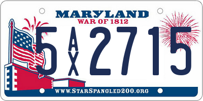 MD license plate 5AX2715
