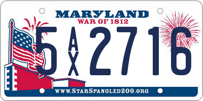 MD license plate 5AX2716