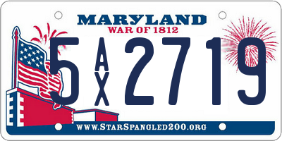 MD license plate 5AX2719