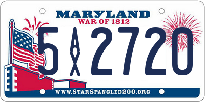 MD license plate 5AX2720