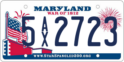 MD license plate 5AX2723