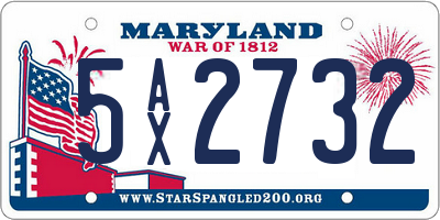 MD license plate 5AX2732