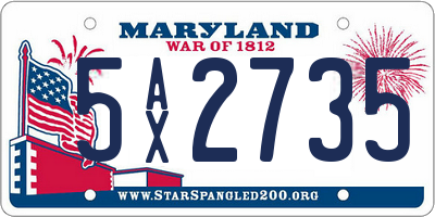MD license plate 5AX2735