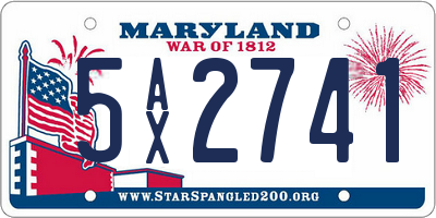 MD license plate 5AX2741