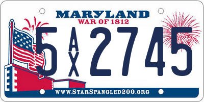 MD license plate 5AX2745