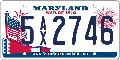 MD license plate 5AX2746