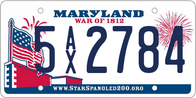 MD license plate 5AX2784
