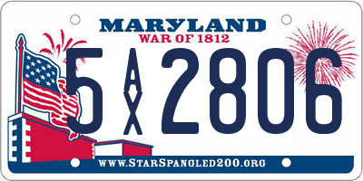 MD license plate 5AX2806