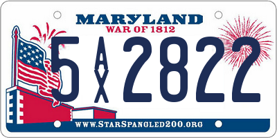 MD license plate 5AX2822